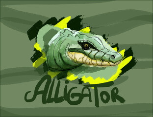 Fototapeta premium Alligator Illustration Digital Painting