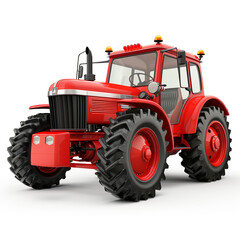 Obraz premium Tractor isolated white background