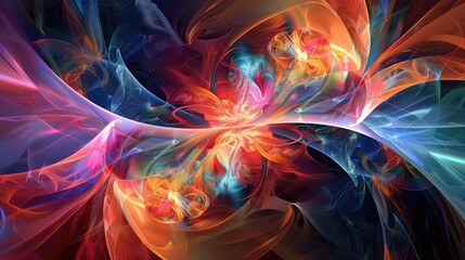 Fractal shapes and vivid colors create abstract background movement
