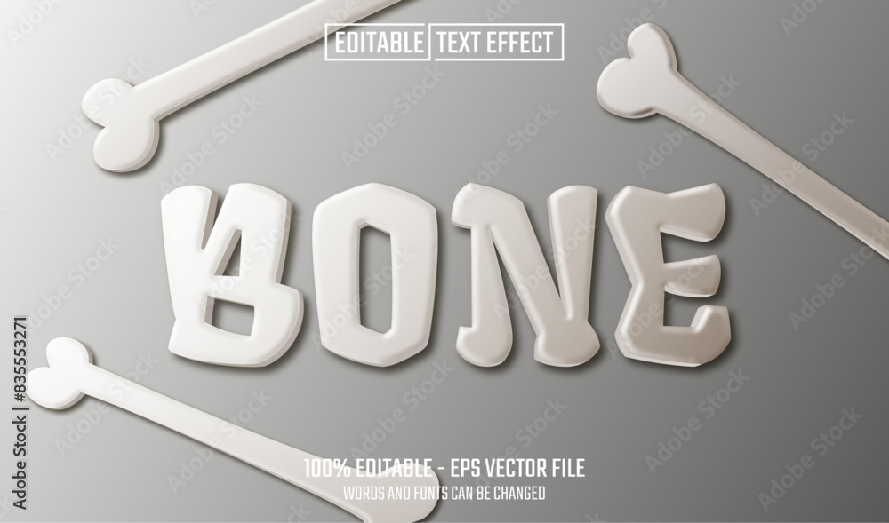 Canvas Prints bone editable text effect