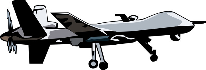 military drone illustration vector design