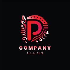 letter P Logo abstract geometric black background