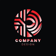 letter P Logo abstract geometric black background