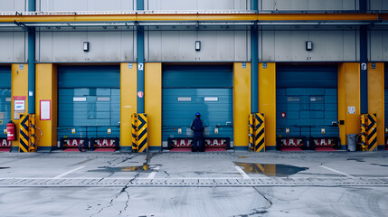 Technician Servicing Commercial Dock Garage Gate