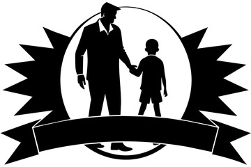 Father's Day silhouette vector illustration