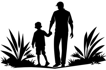 Father's Day silhouette vector illustration