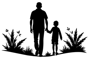 Father's Day silhouette vector illustration