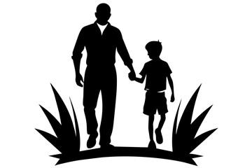 Father's Day silhouette vector illustration