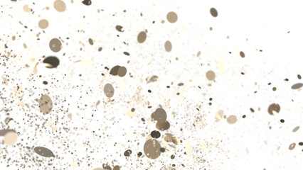 Glittering Spectacle: Captivating 3D Illustration of Glittery gold Confetti