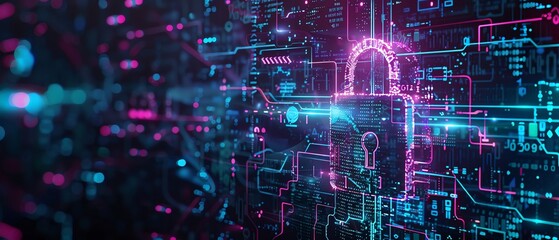 Obraz premium Secure connection concept with cybersecurity service, showcasing data protection, secure login, and blockchain encryption