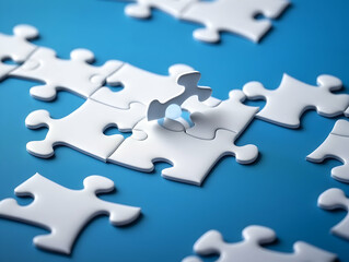 
Business puzzle, Colorful 3D Business Puzzle, Business people joining puzzle together, teamwork and unity in business concept