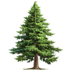 Vector illustration of a cedar tree on a white background. Suitable for crafting and digital design projects.[A-0003]