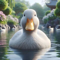 Duck swimming in the water.