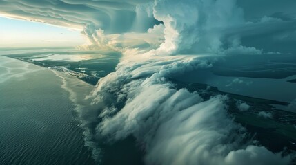 a storm system forming over the ocean wallpaper background
