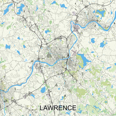 Lawrence, Massachusetts, United States map poster art