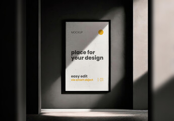 Noir Black and White Poster Frame Mockup 06Generative Ai