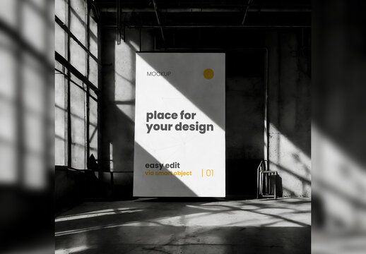 Noir Dramatic Light Artistic Poster Frame Mockup 02 Generative Ai