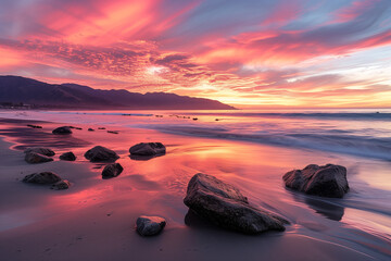 Beautiful Glendalough lake at the sunset county Wicklow Ireland



