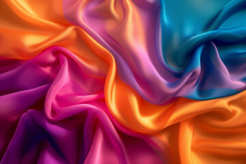 Obraz premium Abstract fashion pattern in vibrant colors, flowing silk elegance