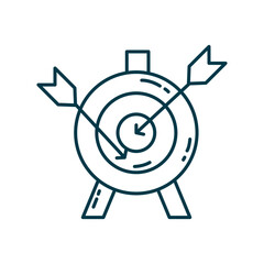 Archer target archery sport line icon
