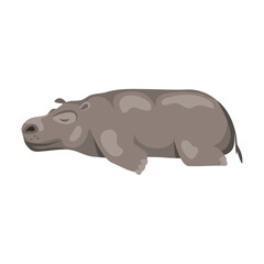 cartoon hippo sleeping