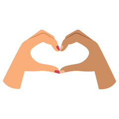 Obraz premium two hands making heart sign