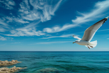 Fototapeta premium seagull in the sky