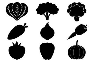 vegetable food silhouette vector illustration