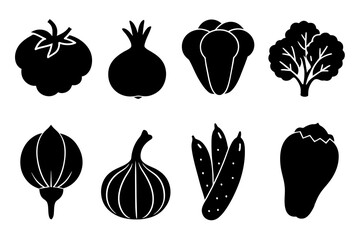 vegetable food silhouette vector illustration