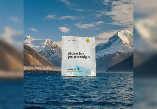 Iceberg Mockup Generative Ai