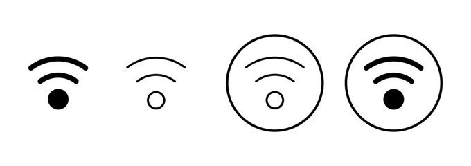 WIFI Icon vector isolated on white background. signal vector icon. Wireless and wifi icon or sign for remote internet access