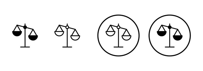 Scales icon vector isolated on white background . Law scale icon. Justice sign