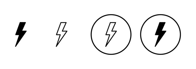 Lightning icon vector isolated on white background. Bolt icon vector. Energy and thunder electric icon