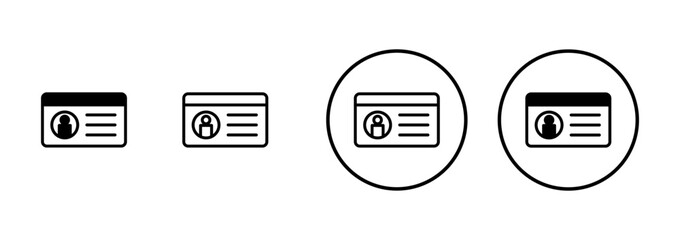 License icon vector isolated on white background. Identity icon. Id card
