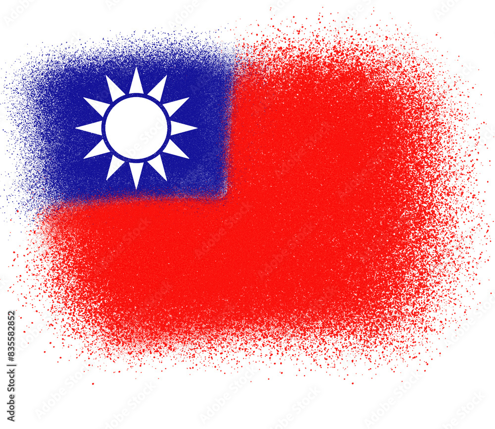 Wall mural taiwan flag with spray paint - Wall murals