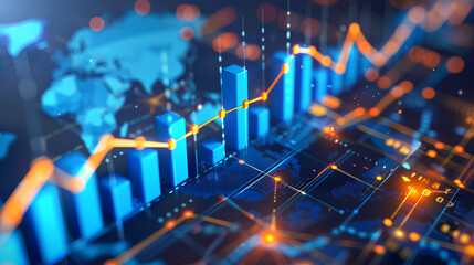 Business trends analysis with virtual graphs and data visualization