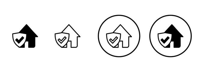 House insurance icon vector isolated on white background. house protection icon.