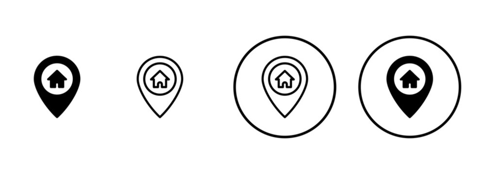 Address symbol icon vector isolated on white background . address icon vector. home location icon