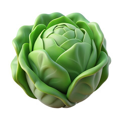 Obraz premium Cabbage 2d Icon In Water Colour Hyperrealistic Highly Detailed Isolated On Transparent Background Png