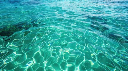 Obraz premium Calm and Clear Turquoise Blue Ocean Water Surface Texture in Summer
