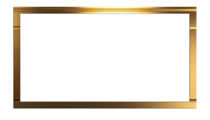 Transparent rectangular frame Golden Borders PNG	