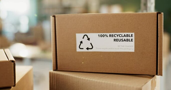 Cardboard, factory and recycling box for storage, ecommerce transportation and eco friendly packaging. Parcel, reusable and stack for delivery of shipping, logistics and distribution and dispatch