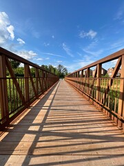 wooden bridge over the river