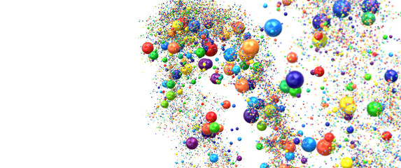  Colorful confetti on white background