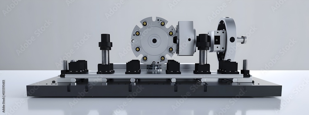 Poster 3d rendered analyzer device measuring frequency of mechanical