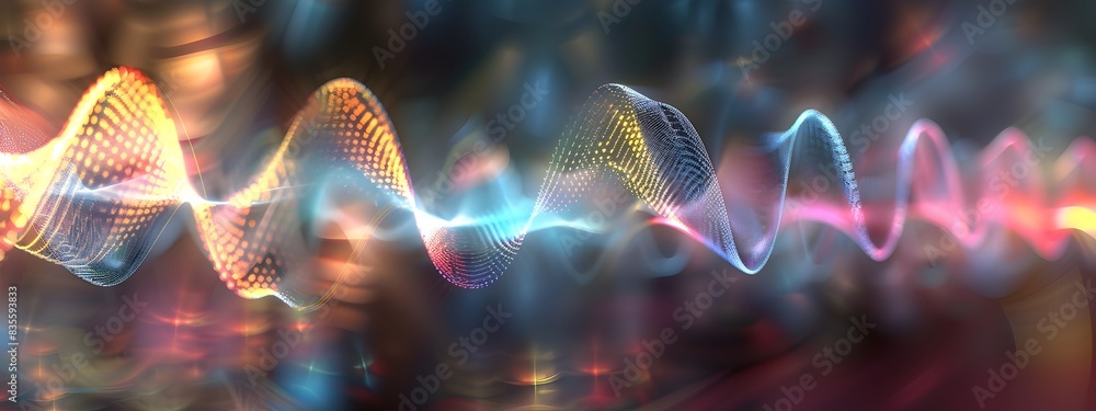 Aufkleber vibrant light waves colorful pulsing frequencies in a captivating digital display