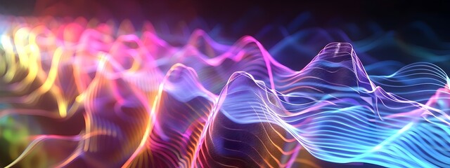 Fototapeta premium Mesmerizing Light Waves Vibrant Visualization of Electromagnetic Spectrum Frequencies