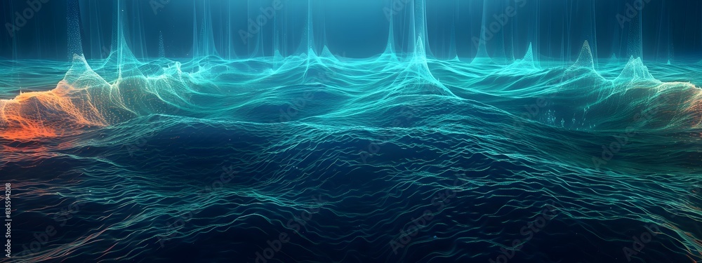 Poster sonar waves for underwater navigation and detection at different frequencies