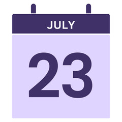 Date 23 JULY Calendar icon 