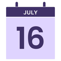 Date 16 JULY Calendar icon 